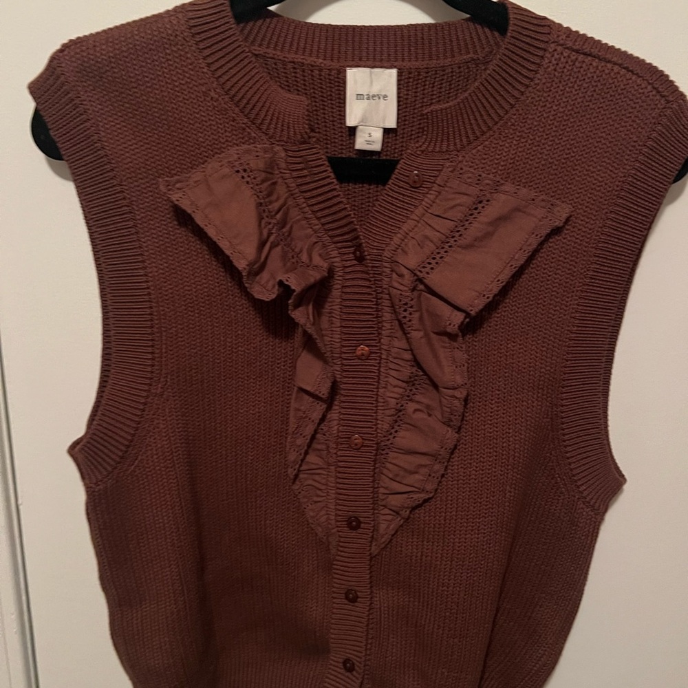Maeve Brown Sleeveless Sweater